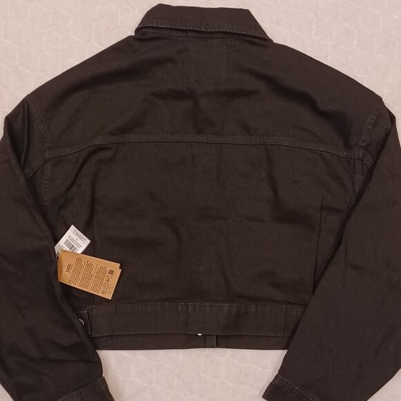 Vans Girl's Medium Jean Jacket Raynes Crop Trucker Black VN000G8SBLK - Picture 5 of 10